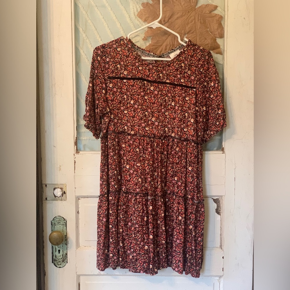 Floral Red Dress